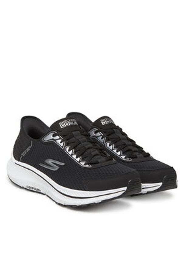 skechers - Skechers Półbuty 220863/BKW Czarny. Kolor: czarny. Materiał: materiał