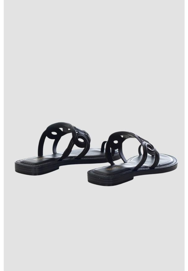 Michael Kors - MICHAEL KORS Czarne klapki Alma Flat Sandal, Rozmiar 38,5. Kolor: czarny