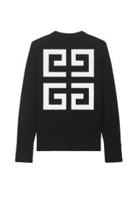 Givenchy - GIVENCHY - Czarny sweter z kontrastowym logo. Kolor: czarny. Materiał: bawełna #3