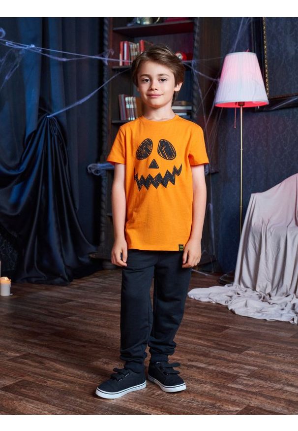 Sinsay - Koszulka z motywem Halloween - pomarańczowy. Kolor: pomarańczowy