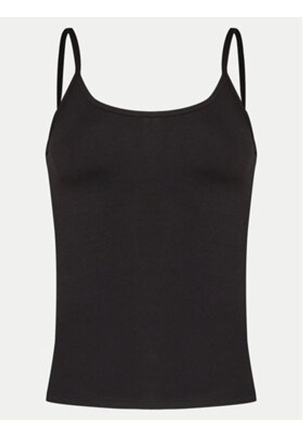 Gina Tricot Top 22470 Czarny Slim Fit. Kolor: czarny. Materiał: bawełna