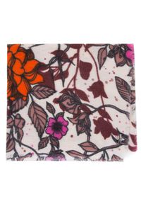 Wittchen - Damski szal w kwiaty i motyle. Kolor: kremowy, wielokolorowy, pomarańczowy. Materiał: akryl. Wzór: kwiaty. Sezon: zima. Styl: klasyczny #1