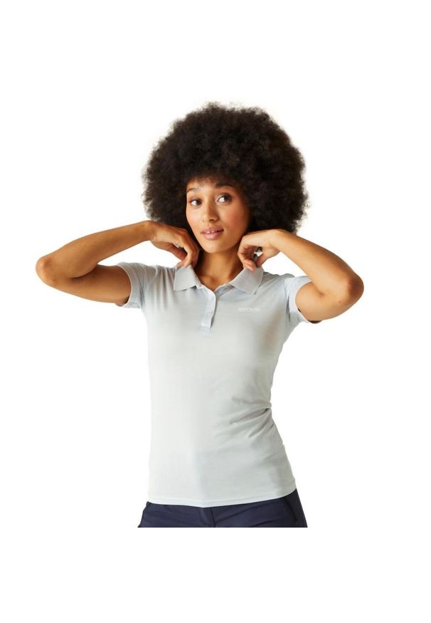 Regatta - Koszulka turystyczna polo damska Remex II. Typ kołnierza: polo. Kolor: szary. Materiał: materiał