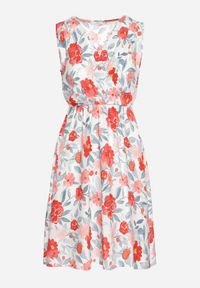 Born2be - Czerwona Kwiatowa Sukienka z Bawełną i Kopertowy Dekoltem Lumolisse. Okazja: na co dzień. Typ kołnierza: dekolt kopertowy. Kolor: czerwony. Materiał: bawełna. Wzór: kwiaty. Typ sukienki: kopertowe. Styl: casual, elegancki #7