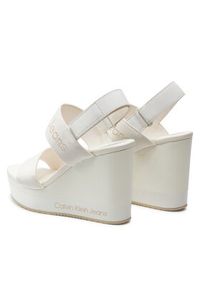 Calvin Klein Jeans Sandały Wedge Sandal Webbing In Mr YW0YW01360 Biały. Kolor: biały. Materiał: materiał