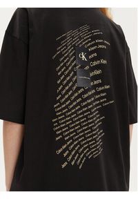 Calvin Klein Jeans T-Shirt Warp Logo J20J223166 Czarny Boyfriend Fit. Kolor: czarny. Materiał: bawełna #2