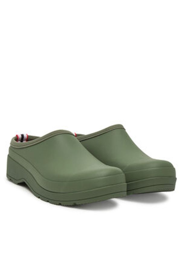 Hunter Klapki WFF1002RMA Khaki. Kolor: brązowy. Materiał: guma