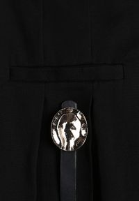 Renee - Czarna Rozkloszowana Spódnica z Wiskozy Zdobiona Plisami i Paskiem Durklea. Okazja: na co dzień. Kolor: czarny. Materiał: wiskoza. Wzór: aplikacja. Styl: casual, elegancki #6