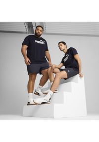 Puma - Męskie tkane szorty Essentials 5" PUMA New Navy Blue. Kolor: niebieski. Wzór: haft. Sport: fitness
