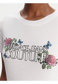 Versace Jeans Couture T-Shirt 79HAHB00 CJB01 Biały Regular Fit. Kolor: biały. Materiał: bawełna #3