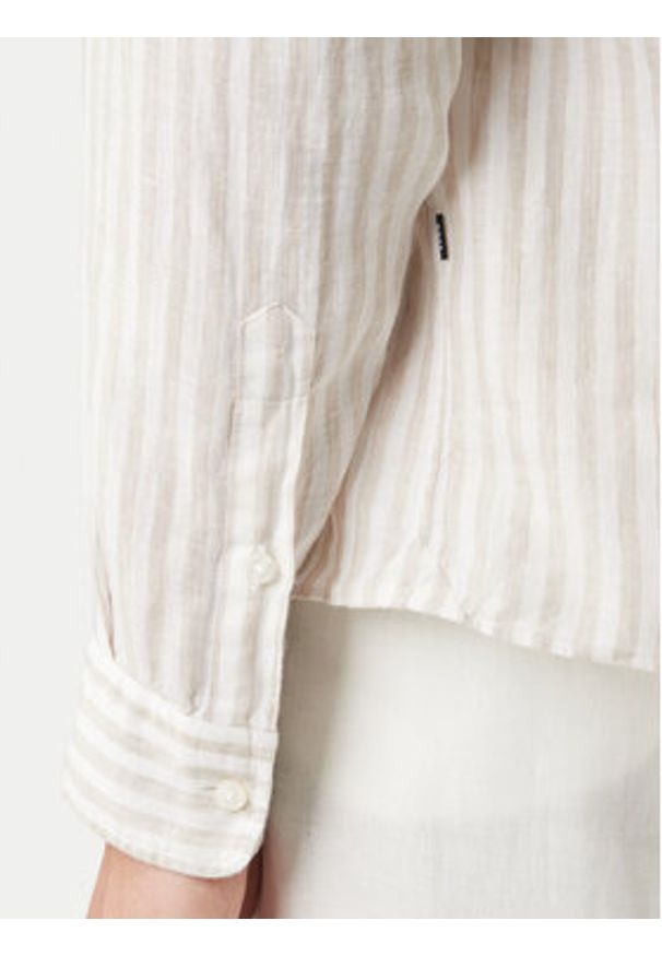 BOSS Koszula H-Liam 50560595 Beżowy Regular Fit. Kolor: beżowy. Materiał: len