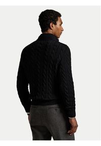 Polo Ralph Lauren Sweter 710810841006 Czarny Regular Fit. Typ kołnierza: polo. Kolor: czarny. Materiał: bawełna #4