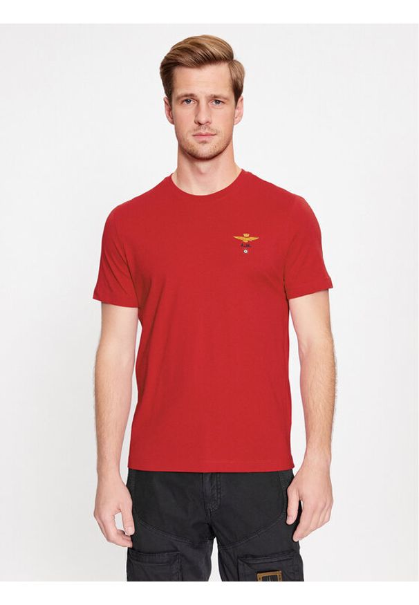 Aeronautica Militare T-Shirt 232TS1580J372 Czerwony Regular Fit. Kolor: czerwony. Materiał: bawełna