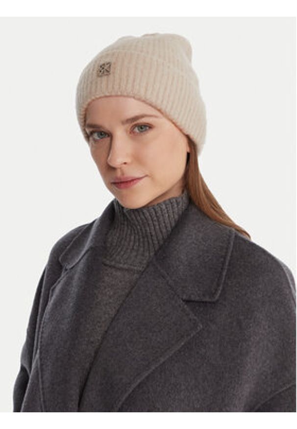 Calvin Klein Czapka Emblem Brushed LV04D8067G Beżowy. Kolor: beżowy. Materiał: nylon, poliamid