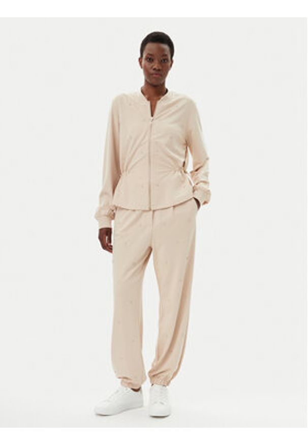 Liu Jo Sport Spodnie dresowe TA5193 J5942 Beżowy Relaxed Fit. Kolor: beżowy. Materiał: bawełna