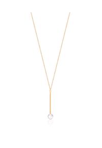 W.KRUK - Naszyjnik złoty z perłą. Materiał: złote. Kolor: złoty. Wzór: aplikacja. Kamień szlachetny: perła #1