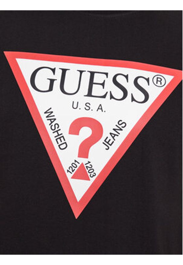Guess T-Shirt M2YI71 I3Z14 Czarny Slim Fit. Kolor: czarny. Materiał: bawełna