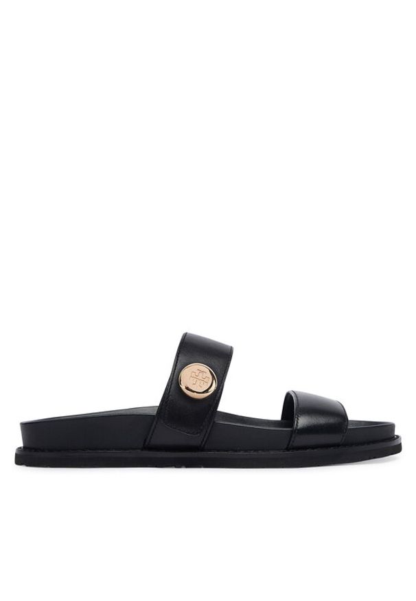 Tory Burch Klapki Romy Sport 183278 Czarny. Kolor: czarny. Materiał: skóra. Styl: sportowy