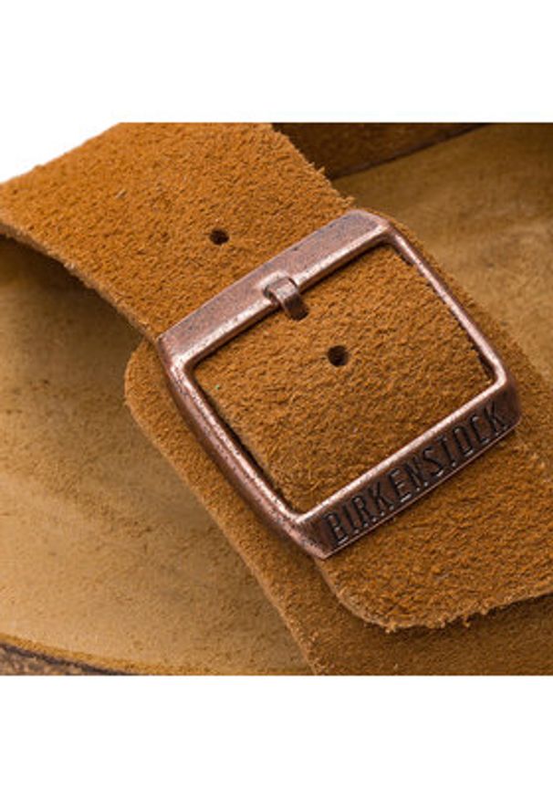 Birkenstock Klapki Arizona Bs 1009526 Brązowy. Kolor: brązowy. Materiał: zamsz, skóra