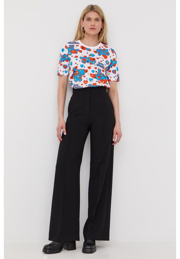 Love Moschino t-shirt bawełniany kolor biały. Kolor: biały. Materiał: bawełna
