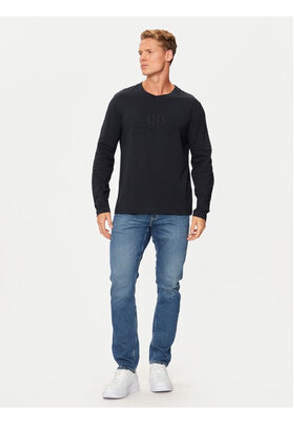 GANT - Gant Longsleeve Tonal Shield 2004041 Czarny Regular Fit. Kolor: czarny. Materiał: bawełna. Długość rękawa: długi rękaw