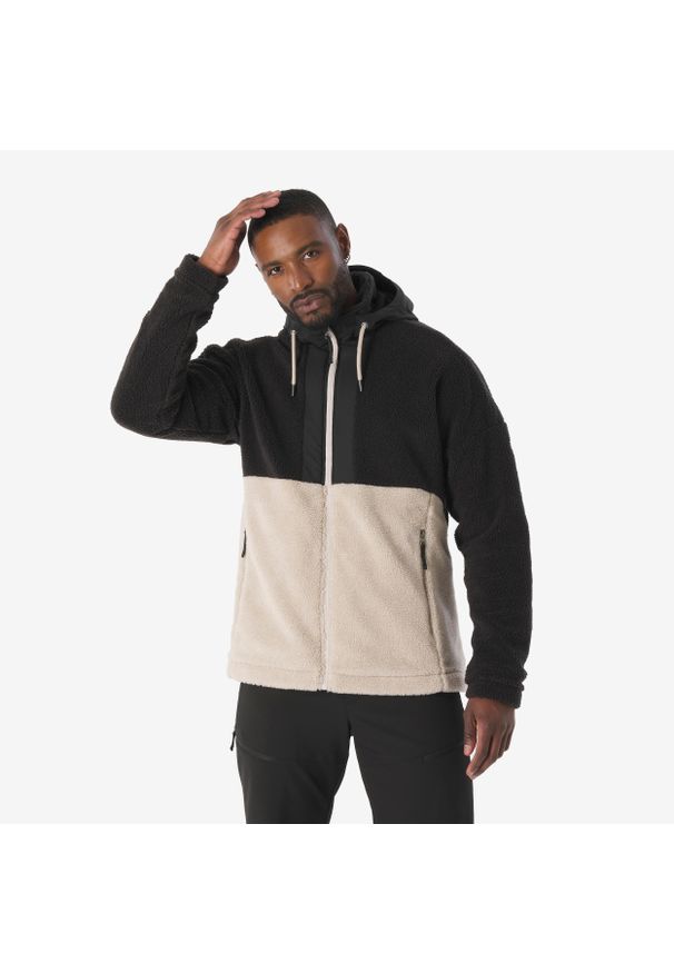 quechua - Polar turystyczny męski Quechua SH900 Warm. Kolor: czarny, wielokolorowy, beżowy. Materiał: polar. Sport: turystyka piesza