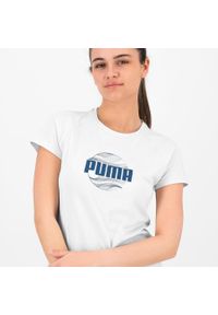 Koszulka damska Puma Gym & Pilates. Kolor: niebieski. Materiał: bawełna. Sport: joga i pilates