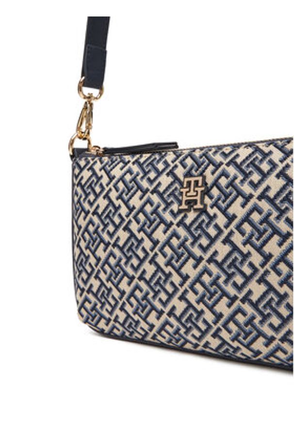 TOMMY HILFIGER - Tommy Hilfiger Torebka Th Jacquard Shoulder Pouch AW0AW17828 Granatowy. Kolor: niebieski