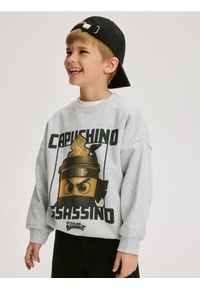 Reserved - Bluza Capuchino Assassino - jasnoszary. Kolor: szary. Materiał: bawełna, dzianina #1