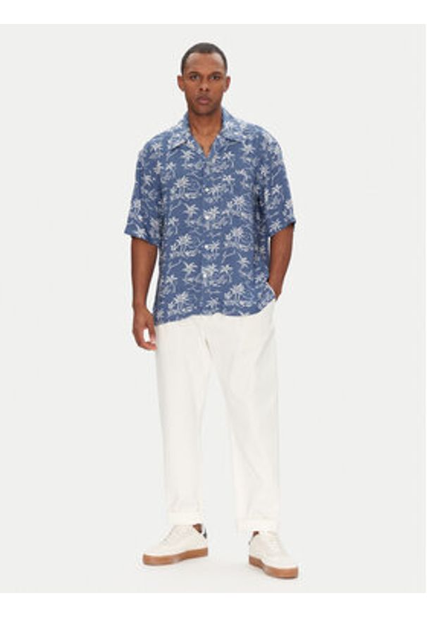 GANT - Gant Koszula Island Print 3250071 Niebieski Relaxed Fit. Kolor: niebieski. Materiał: wiskoza. Wzór: nadruk