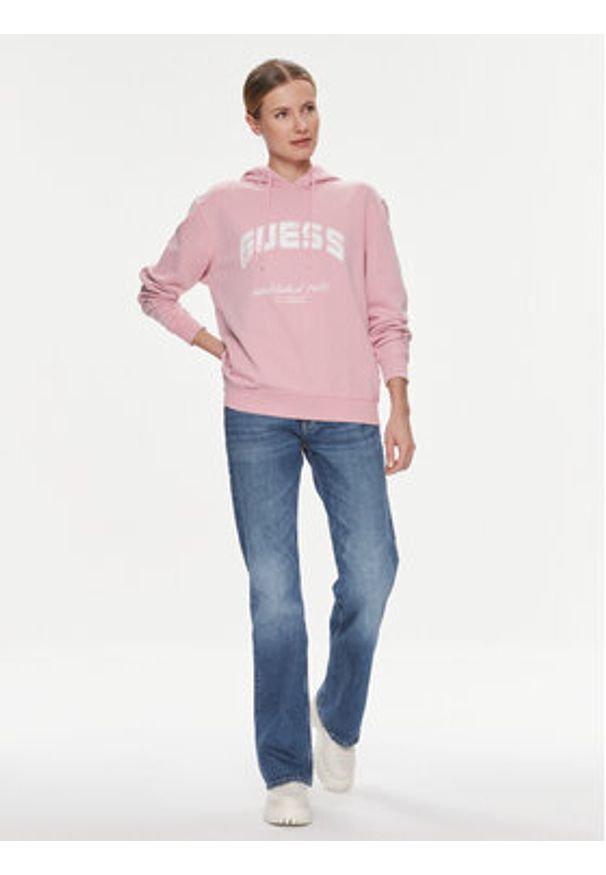 Guess Bluza V2YQ02 FL04D Różowy Regular Fit. Kolor: różowy. Materiał: bawełna