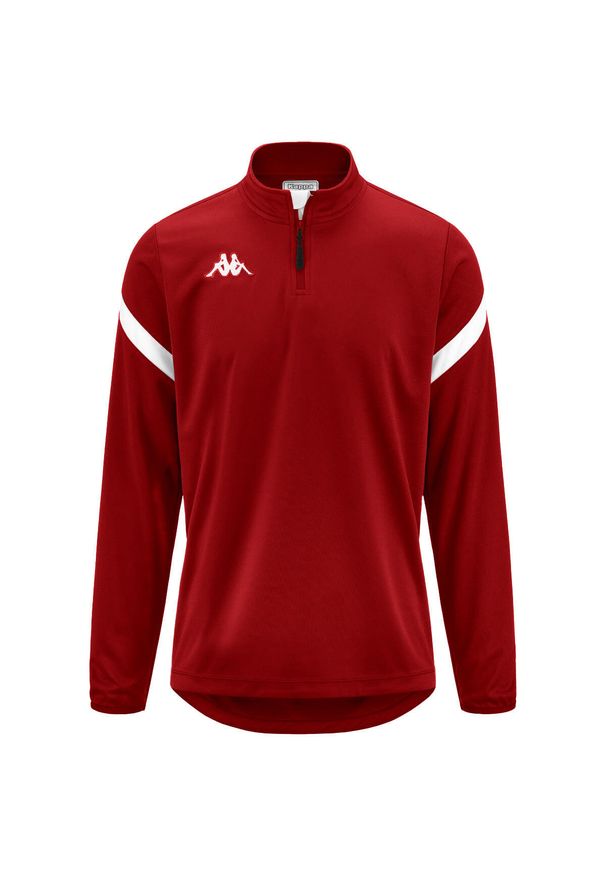 Dziecięca bluza dresowa 1/2 z zamkiem błyskawicznym Kappa Dolvole. Kolor: wielokolorowy, biały, czerwony. Materiał: dresówka. Sport: piłka nożna