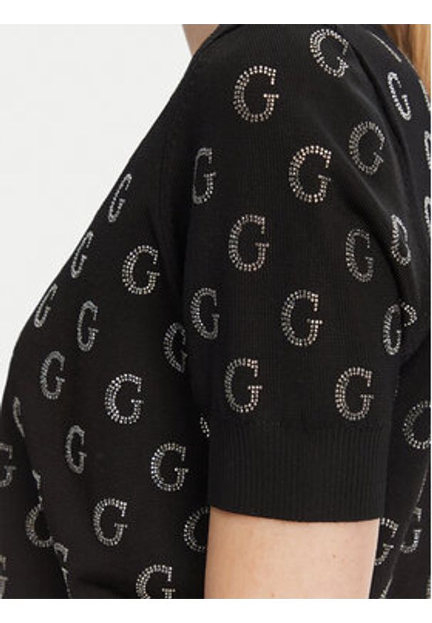 Guess Sweter W5GR05 Z3D60 Czarny Regular Fit. Kolor: czarny. Materiał: wiskoza
