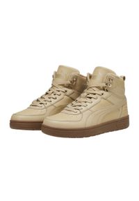 Puma - Trampki Męskie Skóra Rebound Rugged. Kolor: beżowy. Materiał: skóra. Sport: turystyka piesza