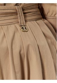 TwinSet - TWINSET Spódnica midi 231TT2103 Beżowy Flared Fit. Kolor: beżowy. Materiał: bawełna #2