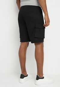 Born2be - Czarne Dresowe Szorty z Bawełną Typu Cargo Soniela. Okazja: na co dzień. Kolor: czarny. Materiał: dresówka, bawełna. Styl: elegancki, casual #5
