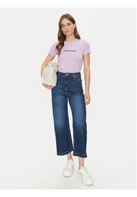 Guess Jeans T-Shirt W4YI03 J1314 Fioletowy Slim Fit. Kolor: fioletowy. Materiał: bawełna #4
