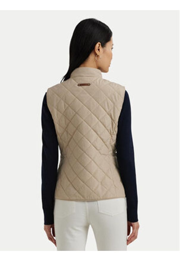 Lauren Ralph Lauren - LAUREN RALPH LAUREN Bezrękawnik 297951276003 Beżowy Straight Fit. Kolor: beżowy. Materiał: syntetyk. Długość rękawa: bez rękawów