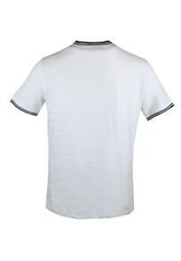 Męski T-Shirt, Dekolt z Guzikami - Pako Jeans - Biały Kolor. Okazja: na co dzień. Kolor: biały. Materiał: bawełna. Styl: casual #3