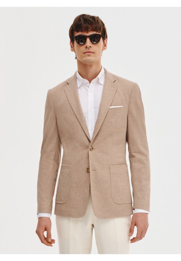 Pako Lorente - PAKO LORENTE – Dzianinowa marynarka w kolorze beżowym. Kolor: beżowy. Materiał: dzianina. Sezon: wiosna