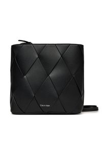Calvin Klein Torebka Ck Woven Square Crossbody K60K612991 Czarny. Kolor: czarny. Materiał: skórzane