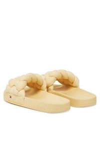 Tommy Jeans Klapki Tjw Braided Slide EN0EN02764 Żółty. Kolor: żółty. Materiał: materiał