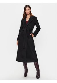 MAX&Co. Płaszcz wełniany Longrun 40149523 Czarny Regular Fit. Kolor: czarny. Materiał: wełna