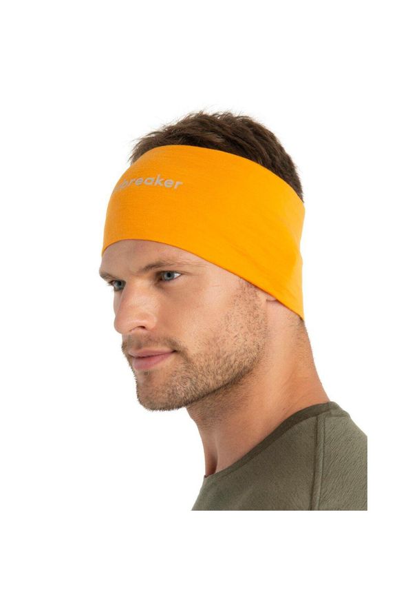 Opaska na głowe Unisex Icebreaker Merino 200 Oasis Headband. Kolor: pomarańczowy. Materiał: wełna. Styl: sportowy