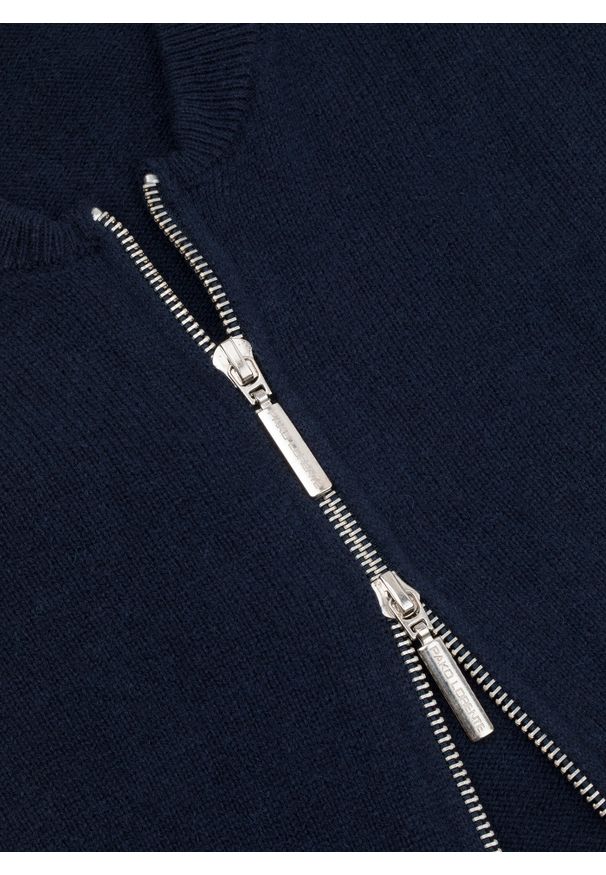 Pako Lorente - PAKO LORENTE – Sweter męski rozpinany w granatowym kolorze. Kolor: szary, niebieski. Materiał: wełna, poliamid, bawełna. Sezon: jesień