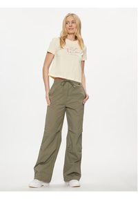 Calvin Klein Jeans T-Shirt Bold Monologo Baby Tee J20J222639 Écru Regular Fit. Materiał: bawełna