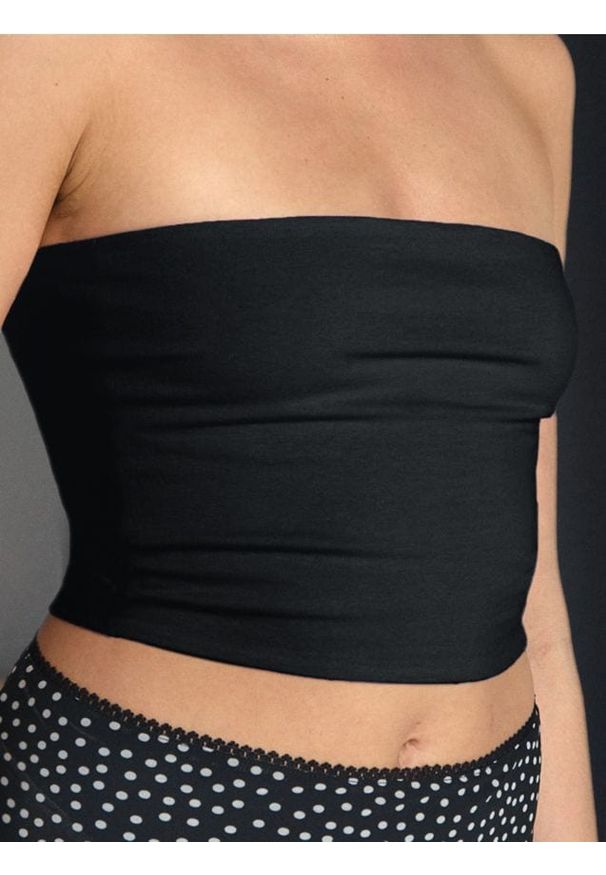 Sinsay - Top typu bandeau w stylu basic - czarny. Kolor: czarny