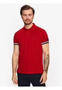 TOMMY HILFIGER - Tommy Hilfiger T-Shirt Monotype MW0MW31549 Czerwony Slim Fit. Kolor: czerwony. Materiał: bawełna