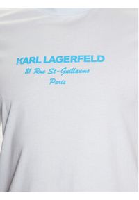 Karl Lagerfeld - KARL LAGERFELD T-Shirt 755035 532224 Niebieski Regular Fit. Typ kołnierza: dekolt w karo. Kolor: niebieski. Materiał: bawełna #3