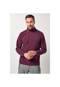 JAY-PI - Męski Półgolf z polaru outdoorowy Belly Fit kołnierz z zamkiem. Kolekcja: plus size. Kolor: czerwony. Materiał: poliester, materiał #1
